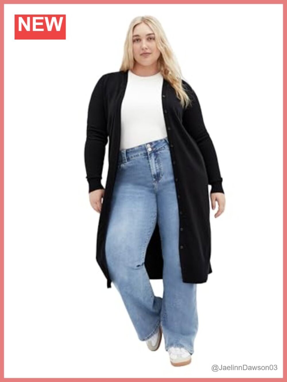 City Chic Plus Size V-Neck Button Front Longline Cardigan Sweater
